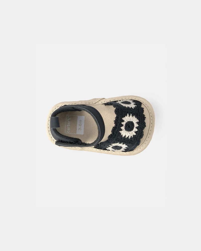 Baby Girl Crochet Sandals - Black