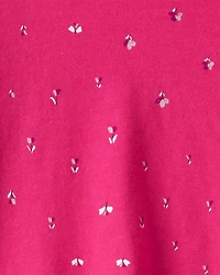 Girls Floral Pocket Tee - Pink
