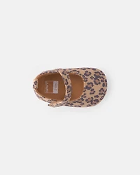 Baby Girl Cheetah Mary Jane Flats - Brown