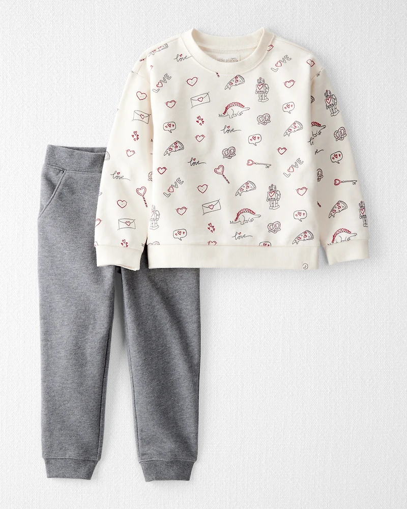 Toddler 2-Piece Organic Cotton Set Little Loves Print