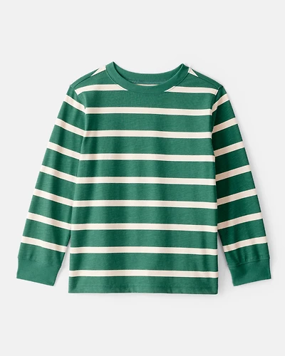Boys Striped Long-Sleeve Tee - Green