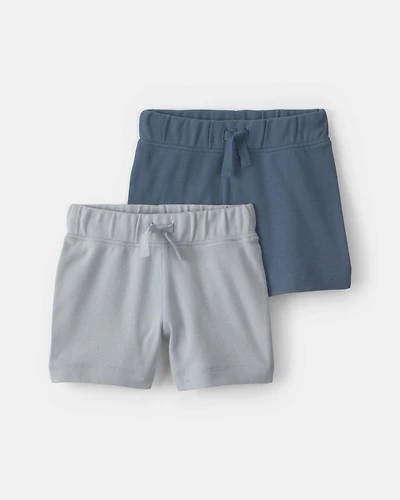 Baby Boy 2-Pack Cotton Shorts - Blue