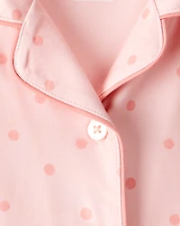 Toddler 2-Piece Polka Dot Coat-Style Pyjamas
