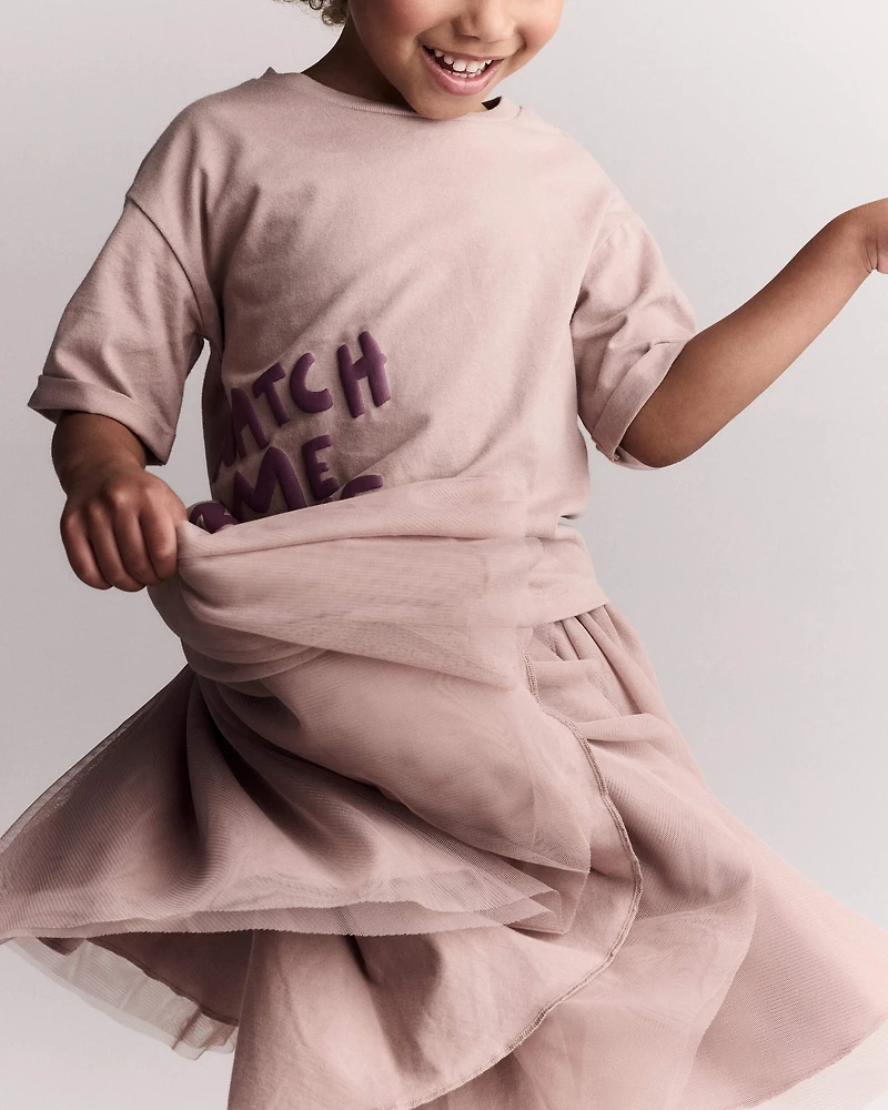 Toddler Girl Avenue Twirl™ Midi with Tulle - Mauve