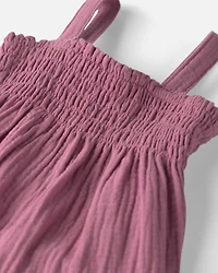 Baby Girl Organic Cotton Smocked Gauze Dress