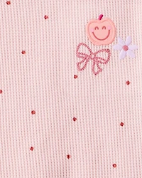 Baby Girl Polka Dot Short-Sleeve Top - Pink