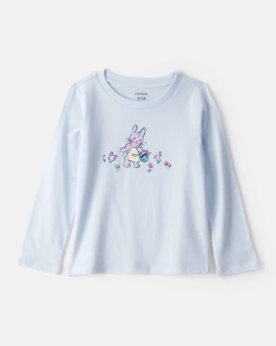Toddler Girl Bunny Long-Sleeve Graphic Tee - Blue