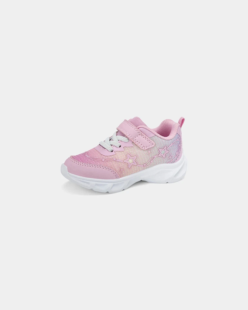 Toddler Girl Star Light-Up Athletic Sneakers - Pink