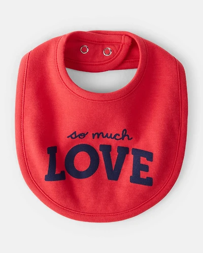 Baby Valentine's Day So Much Love Bib - Red