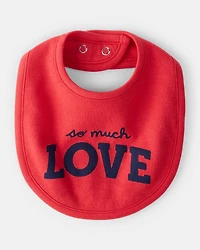 Baby Valentine's Day So Much Love Bib - Red
