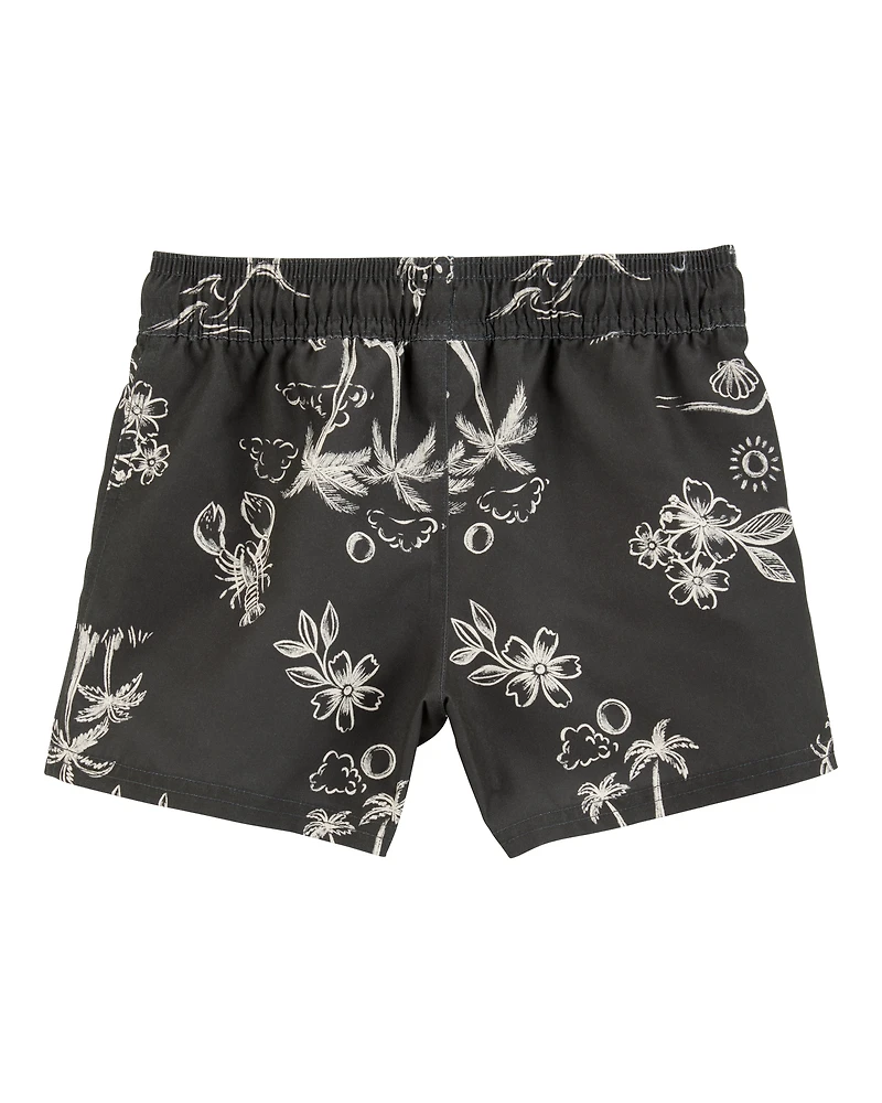 Toddler Boy Palm Tree Swim Trunks