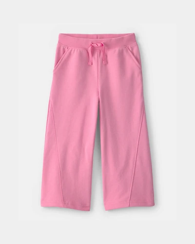 Toddler Girl French Terry Wide-Leg Pants - Pink