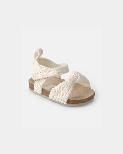Baby Girl Knit Sandals - Cream