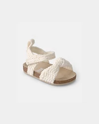 Baby Girl Knit Sandals - Cream