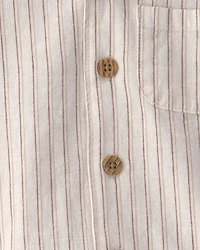 Baby Boy 2-Piece Striped Top & Short Set - Tan