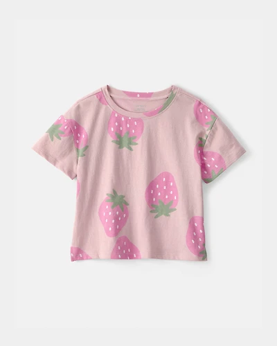 Toddler Girl Strawberry Top - Pink