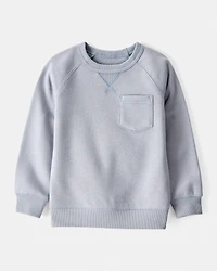 Toddler Boy Solid Fleece Long-Sleeve Sweatshirt - Grey