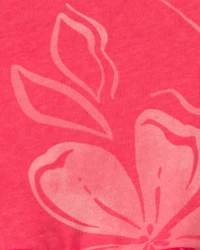 Baby Girl Floral Peplum Tank Top - Coral