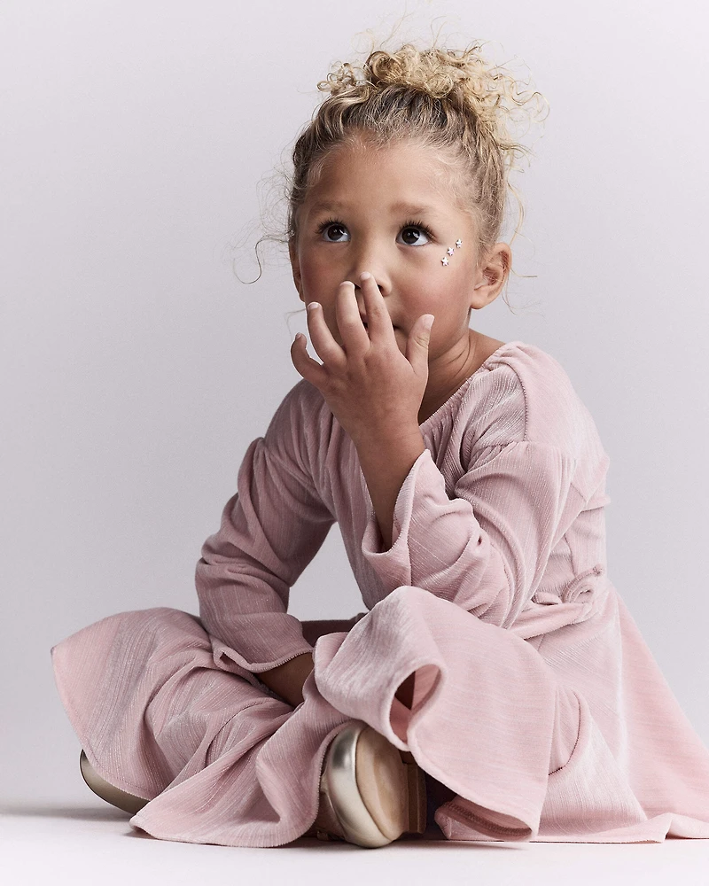 Toddler Girl Velvety Avenue Twirl™ Dress - Light Pink