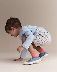 Toddler Boy Playground Shorts Stripes - Grey