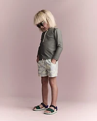 Toddler Boy Tropical Swim Trunks - Sage