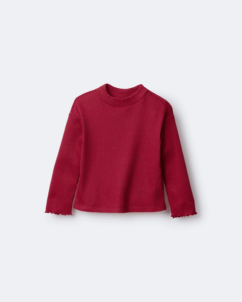 Toddler Girl Mock Neck Long-Sleeve Top - Red