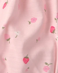 Baby Girl Strawberry Bubble Sleeveless Romper - Pink
