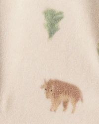 Baby Boy Buffalo Print Loose Fit Long-Sleeve Sleeper - Brown