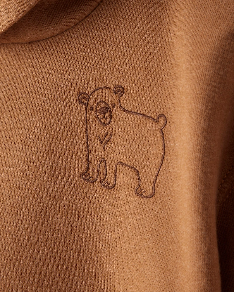 Toddler Boy DayDream Fleece Bear Print Long-Sleeve Tee & Pant Set - Brown