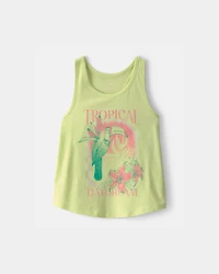 Girls 'Tropical Daydream' Toucan Graphic Tank - Green