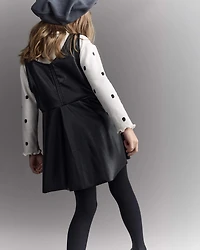 Toddler Girl Faux Leather Sleeveless Dress - Black