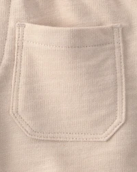 Toddler Girl 2-Piece Floral Top & Short Set - Cream/Tan