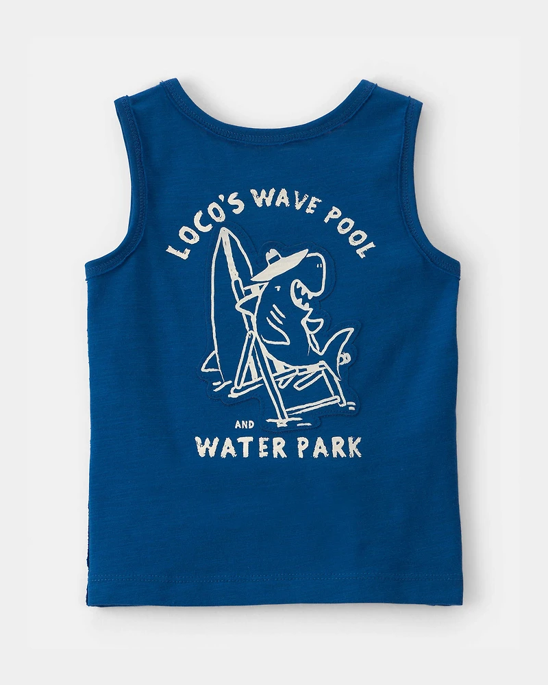 Baby Boy Shark Tank Top - Navy Blue