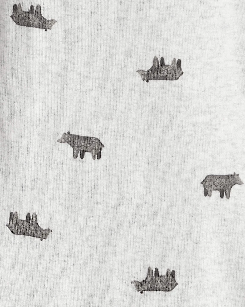 Baby Girl 3-Piece Bear Print Sleeveless Jacket, Bodysuit & Pant Set - White