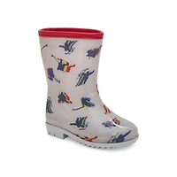 Toddler Hockey Print Rain Boots
