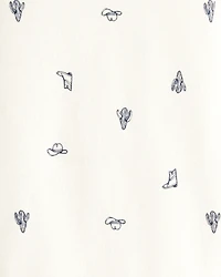 Baby Boy 5-Pack Cowboy Print Cotton Multipack Bodysuits - Blue/White/Orange/Green