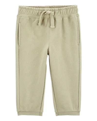 Baby Pull-On French Terry Joggers - Olive