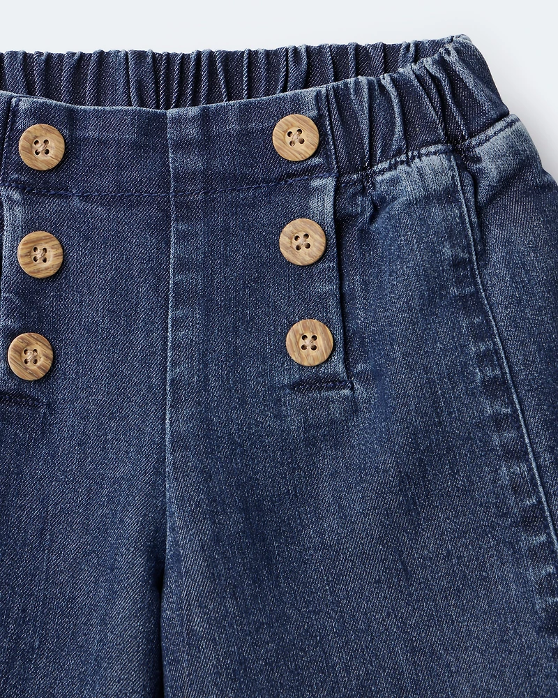 Toddler Girl Urban Wide Leg Denim Pant - Blue