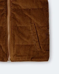 Toddler Zip-Up Corduroy Puffer Vest - Cinnamon