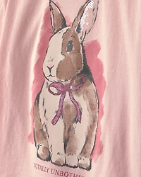 Girls Bunny Graphic Tee - Pink