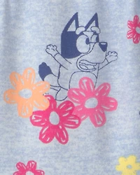 Toddler Girl Bluey™ Floral Dress - Blue