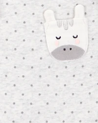 Baby Girl 5-Pack Animal Short-Sleeve Cotton Bodysuits