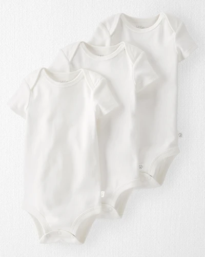 Baby Boy 3-Pack Organic Cotton Rib Bodysuits