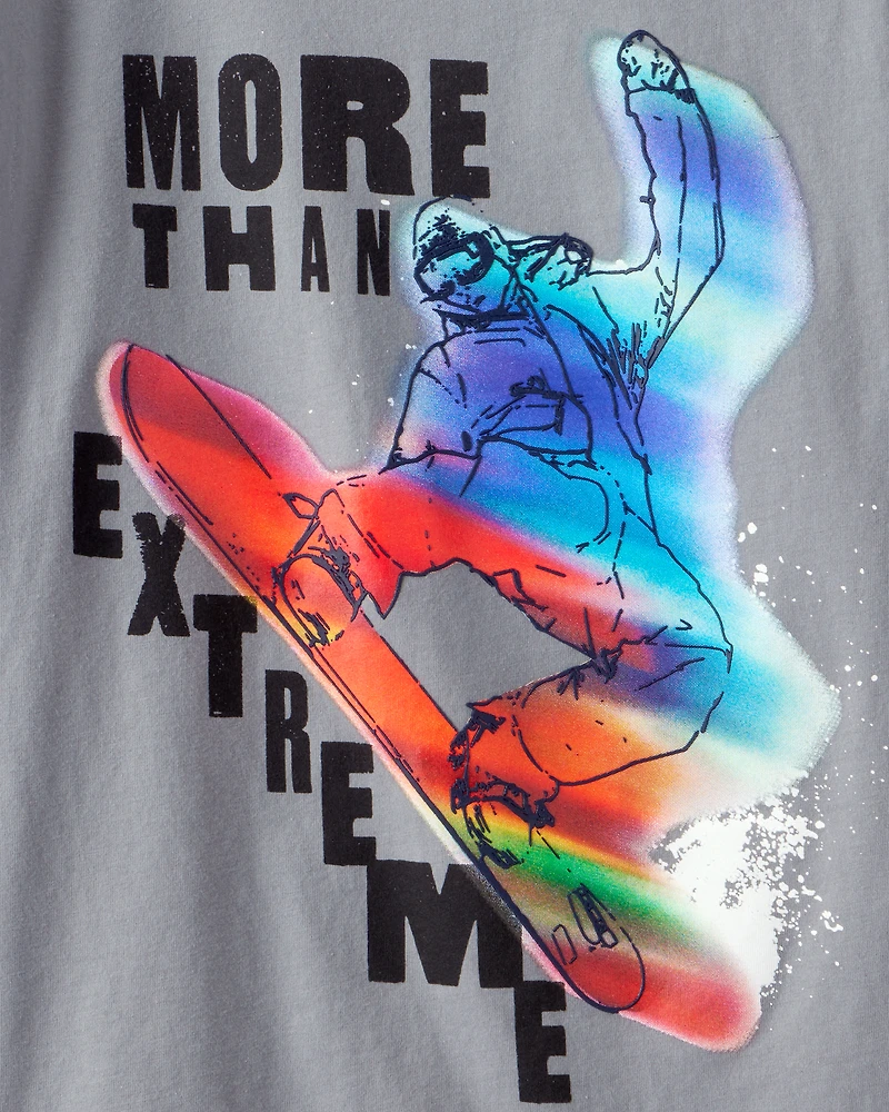 Boys Skateboard Long-Sleeve Graphic Tee - Grey