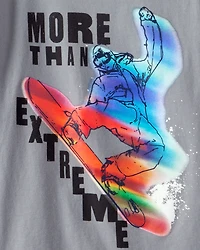 Boys Skateboard Long-Sleeve Graphic Tee - Grey