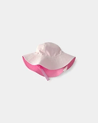 Baby Girl Reversible Swim Hat - Pink/White