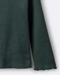 Toddler Girl Mock Neck Long-Sleeve Top - Dark Green