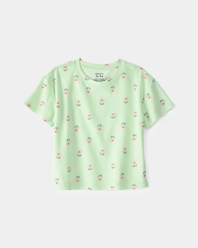 Toddler Girl Floral Top - Green