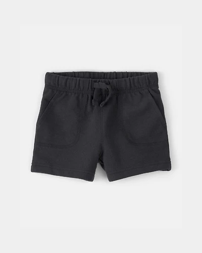 Baby Boy French Terry Shorts - Black