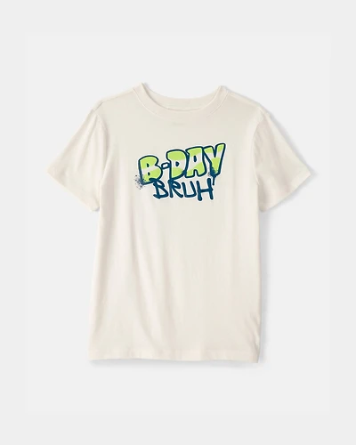 Boys 'B-Day Bruh' Graphic Tee - Ivory